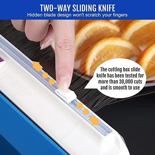 Plastic Wrap Dispenser with Cutter, Reusable Cling Film Dispenser, Cling Wrap Dispenser with Slide Cutter, Also for Aluminum Foil, Tin Foil, Baking Paper (XL) - Image 2