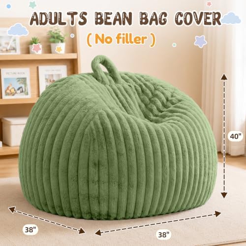 Bean Bag Cover No Filler Stuffed Animal Storage Bean Bag Chair Cover - Image 2