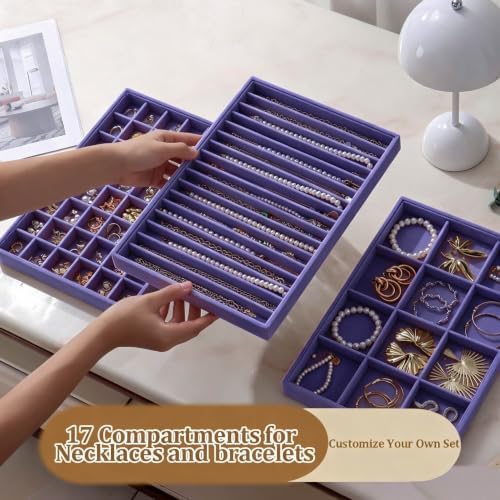 Large Velvet Jewelry Tray Display Drawer Inserts 2 Pack - Image 3