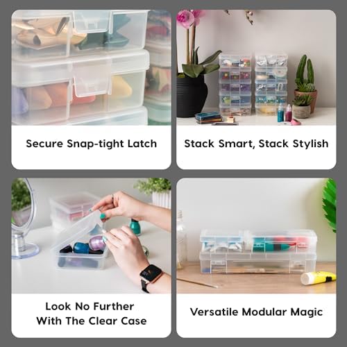 IRIS USA Clear Cases |Made in USA| Plastic Box Organizers (10-Pack)- Small - Image 3