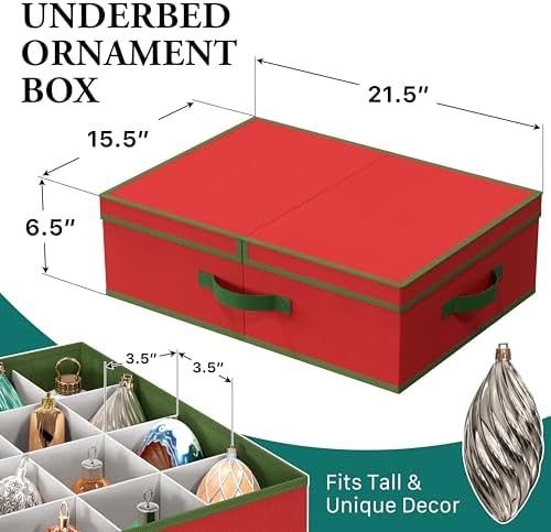 Simple Houseware Christmas Ornament Storage Bin for 6-Inch Tall Finials - Image 2