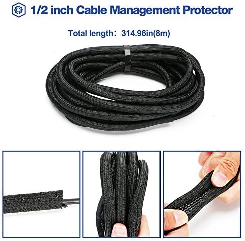 JOTO 26 Feet Cable Management Sleeve -Black - Image 4
