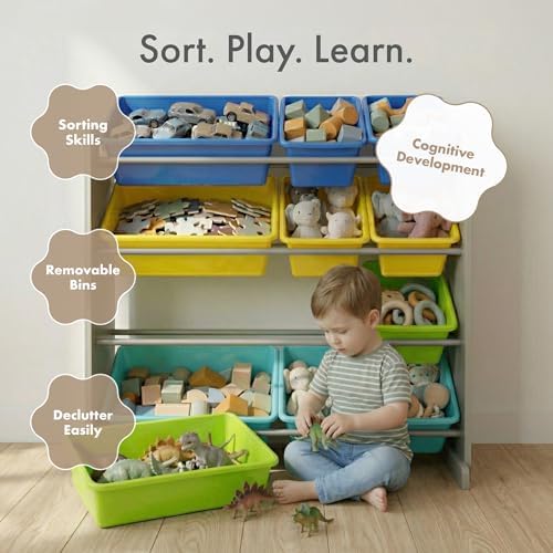 Humble Crew Kids Toy Organizer with 12 Bins, 4 Tier Storage for Playroom - Image 5