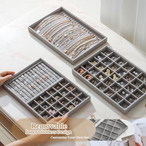 Large Velvet Jewelry Tray Display Drawer Inserts 2 Pack - Image 5
