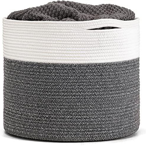 Goodpick Woven Blanket Basket Living Room, Toy Bin for Playroom, 45L by Goodpick