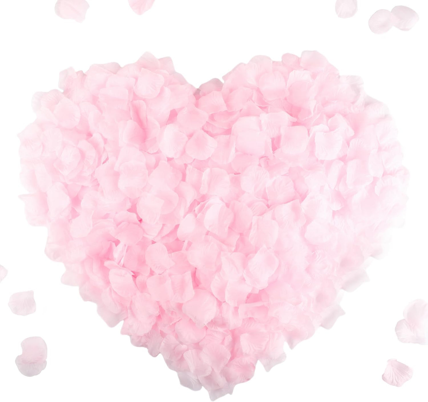 CODE FLORIST 1100 PCS Silk Rose Petals for Valentine's Day,Fake Rose Petals for Romantic Night,Wedding,Proposal Anniversary Flower Decorations(Separated,Scented,Light Pink)