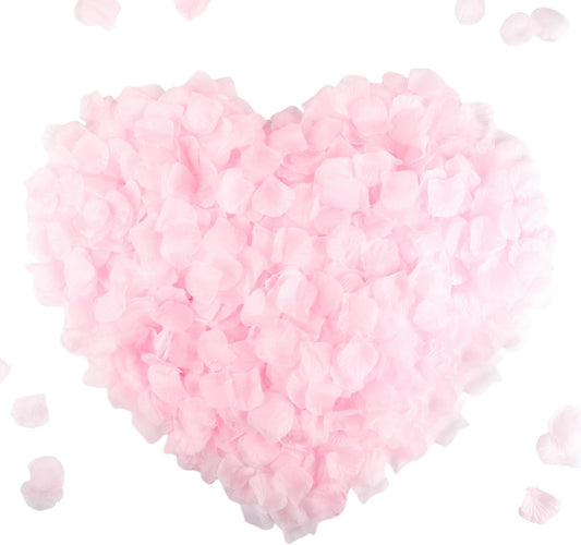 CODE FLORIST 1100 PCS Silk Rose Petals for Valentine's Day,Fake Rose Petals for Romantic Night,Wedding,Proposal Anniversary Flower Decorations(Separated,Scented,Light Pink)