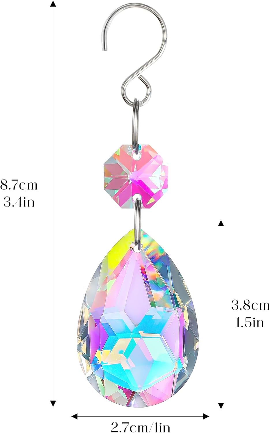 H&D HYALINE & DORA 3Inch Crystal Suncatcher Bauhinia Prisms Pendants 10Pcs Chandelier Crystals Replacement Hanging Sun Catcher Beads for DIY Arts Crafts Decor (AB)