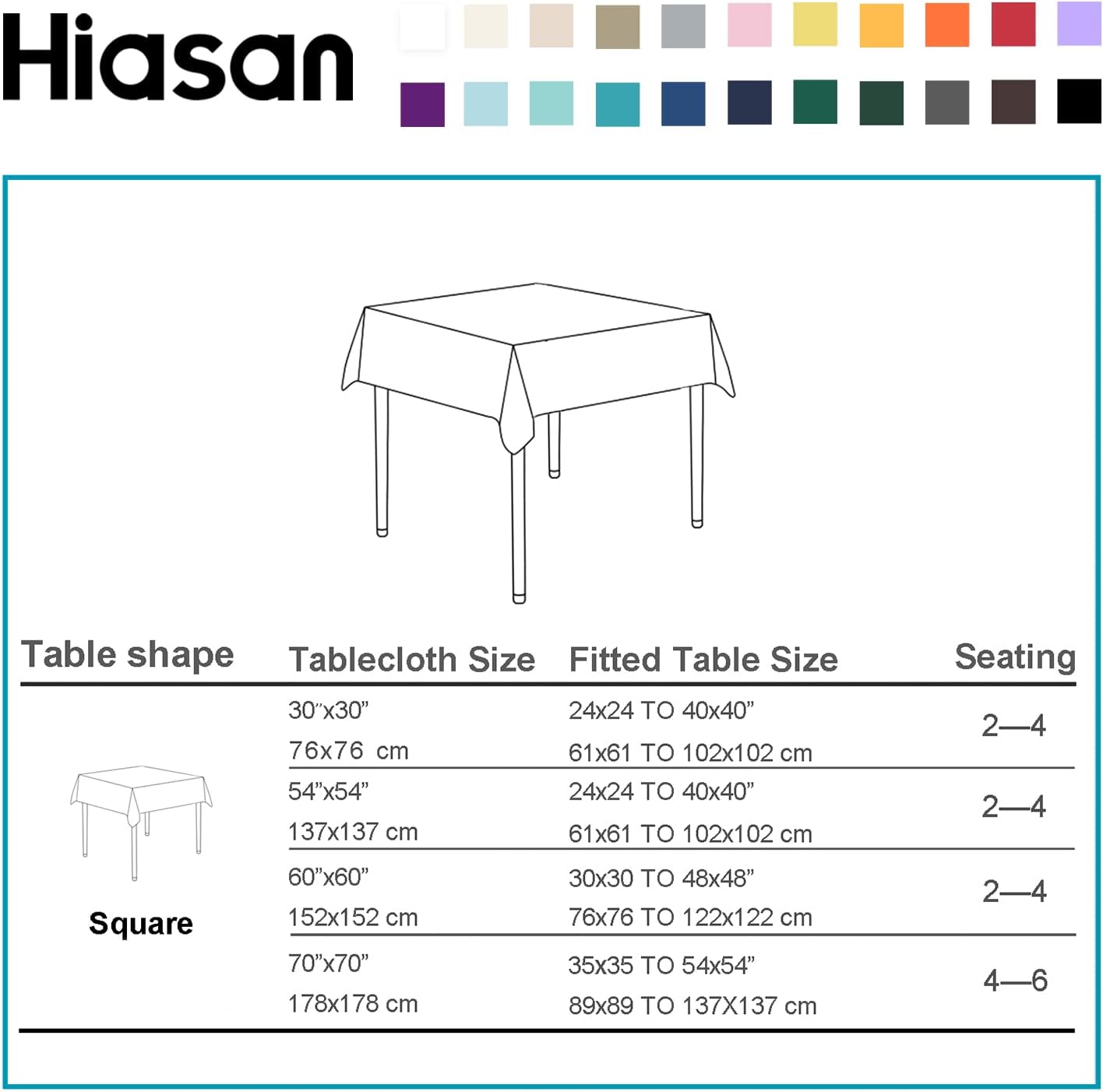 Hiasan Small Tablecloth for Square Tables - Waterproof and Spillproof Washable Fabric Table Cloth for Dining Room Kitchen Party (Taupe, 40 x 40 Inch)