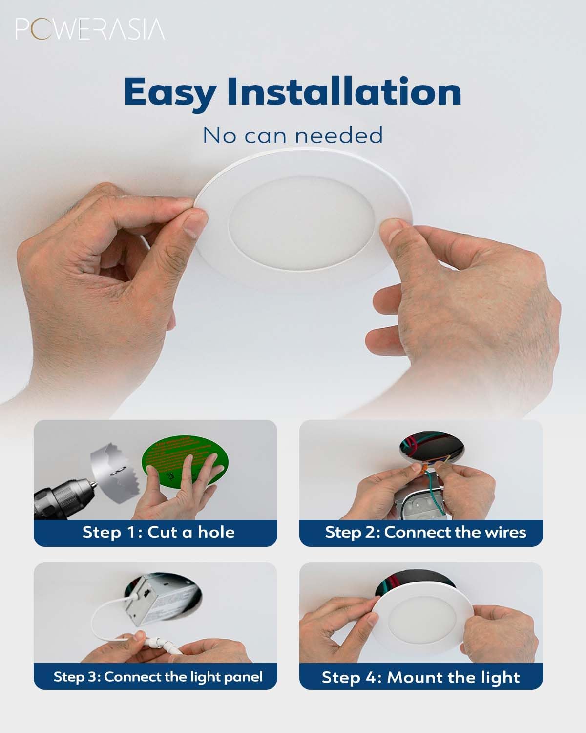 24 Pack Recessed Lighting 6 Inch with Junction Box, 5CCT 6 Inch LED Recessed Lights Dimmable 2700K-6000K, 15W 1200lm Ultra Thin Recessed Lighting - ETL and Energy Star
