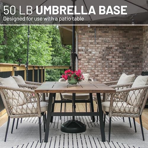 US Weight Durable 50 Pound Fillable Umbrella Base Designed to be Used with a Patio Table - Image 6