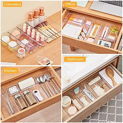 SMARTAKE 28 Piece Drawer Organizers with Non-Slip Silicone Pads, 4-Size - Image 6