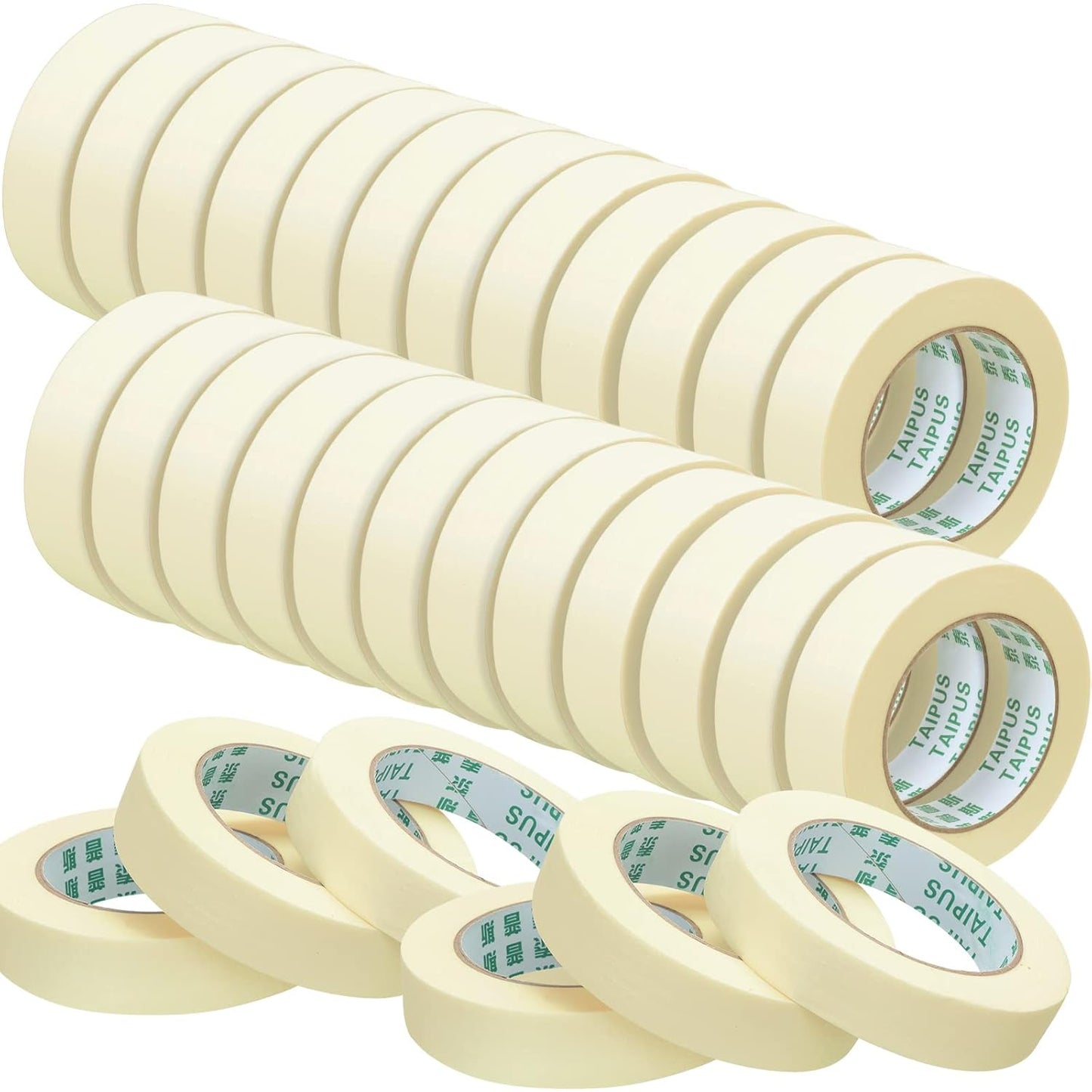 Masking Tape Bulk General Purpose Masking Painting Tape 55 Yards for Painting Home Office School Stationery Arts Crafts Basic Use, Easy Removal(45 Rolls,0.8 Inch)