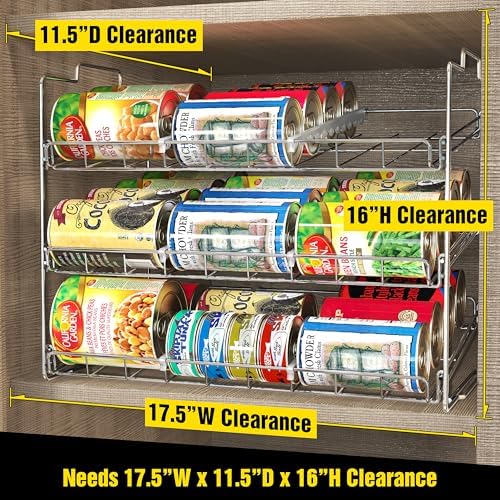 Deco Brothers Stackable Can Rack Organizer Holds Up to 36 Cans, Chrome - Image 4