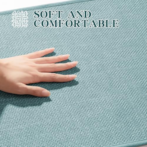chakme Bathroom Rugs Mat 59x25, Ultra Thin Non Slip Bath Mat Large Quick Dry Absorbent Bath Mat for Bathroom Floor, (Navy Blue, 59"x25") - Image 4