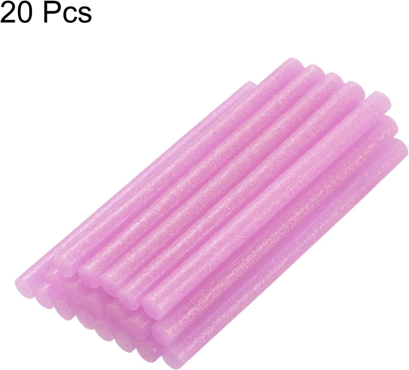 uxcell 20pcs Hot Glue Sticks for Glue Gun 11mm/0.43-inch x 8-inch Mini Hot Melt Adhesive Glue Stick Glitter Pink