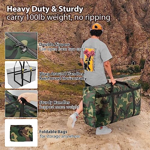 2-Pack Camo 26 Gal Extra Large Foldable Duffle Bags - Image 2
