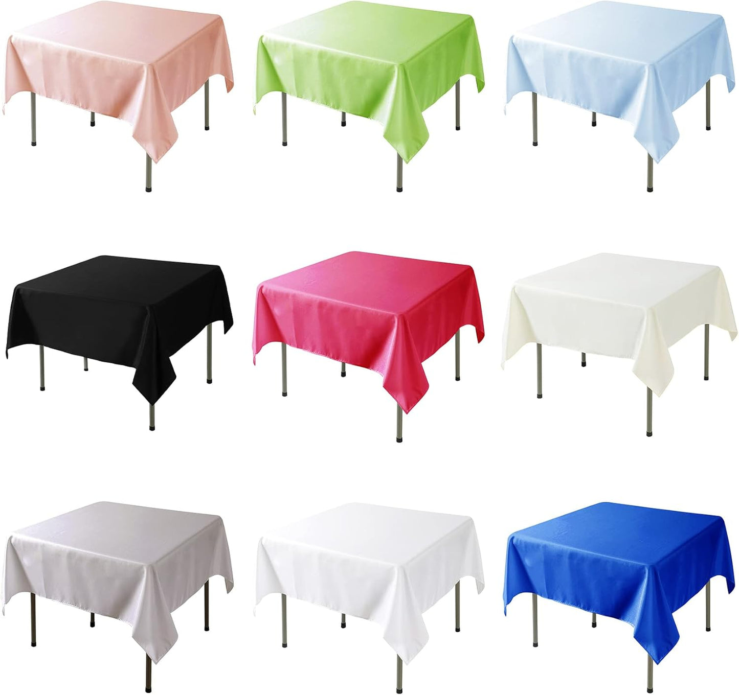 Fokitut 2 Pack Waterproof Square Tablecloth, 52x52 Inch, Stain Resistant and Wrinkle Polyester Table Cloth, Fabric Table Cover for Kitchen Dining, Wedding, Party, Holiday Dinner-Gold