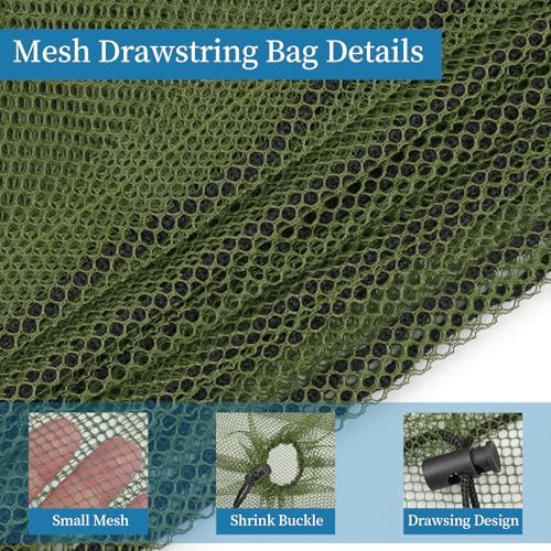 6 Pack Mesh Drawstring Bags with Lock, 14x17 for Gym, Beach, Laundry - Image 3