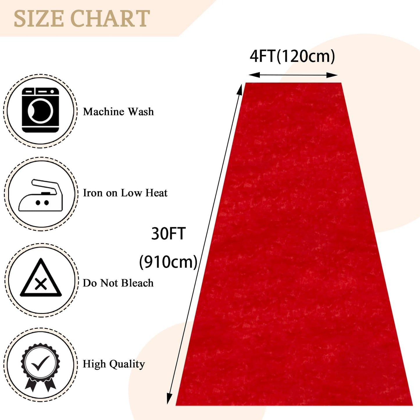 MODFUNS Red Carpet Runner for Parties 4x30ft Velvet Aisle Runner Wedding Runners Aisle Outdoor Event Carpet Runway Rug with Carpet Tape Farmhouse Aisle Floor Runners Ceremony Banquet Beach Rug