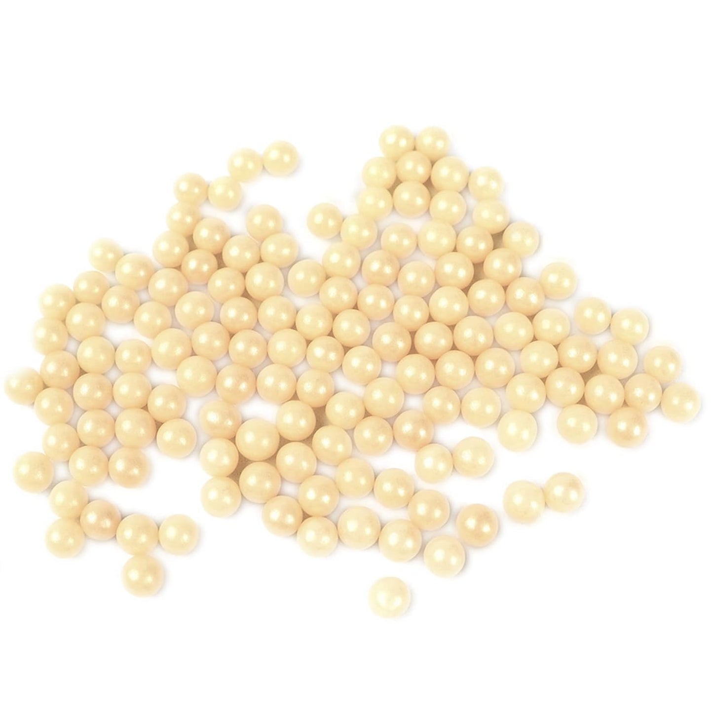 O'Creme Ivory Edible Sugar Pearls Cake Decorating Supplies for Bakers: Cookie, Cupcake & Icing Toppings, Beads Sprinkles For Baking, Certified, Candy Sugar Ball Accents (12mm, 32 Oz)