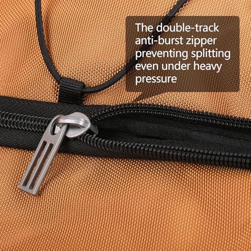 110L Expandable to 140L 32” Foldable Oxford Soft-Sided Rolling Duffle Bag with 2 Heavy-Duty Wheels,2 Large Compartments,Adjustable Shoulder Strap and Attached Organizer Pouch,Coffee - Image 3