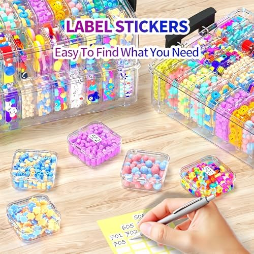 Bead Organizer Box 120 Pcs, 4-Tier Large Capacity Stackable Bead Storage Containers, Portable Plastic Craft Organizers for Jewelry Making, Bracelets, DIY, Nail Art Charms - Image 4