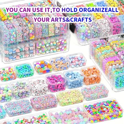 Bead Storage Organizer, 76 Small Containers and Lids, 4 Sizes - Image 6