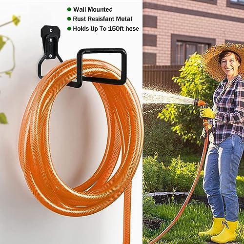 Garden Hose Holder - 2 Pack Hose Hanger Wall Mount, Heavy Duty Water Hose Holder for Outside Use in Yard, Metal Durable Hose Hooks, Ideal for Water Hose Storage - Image 3