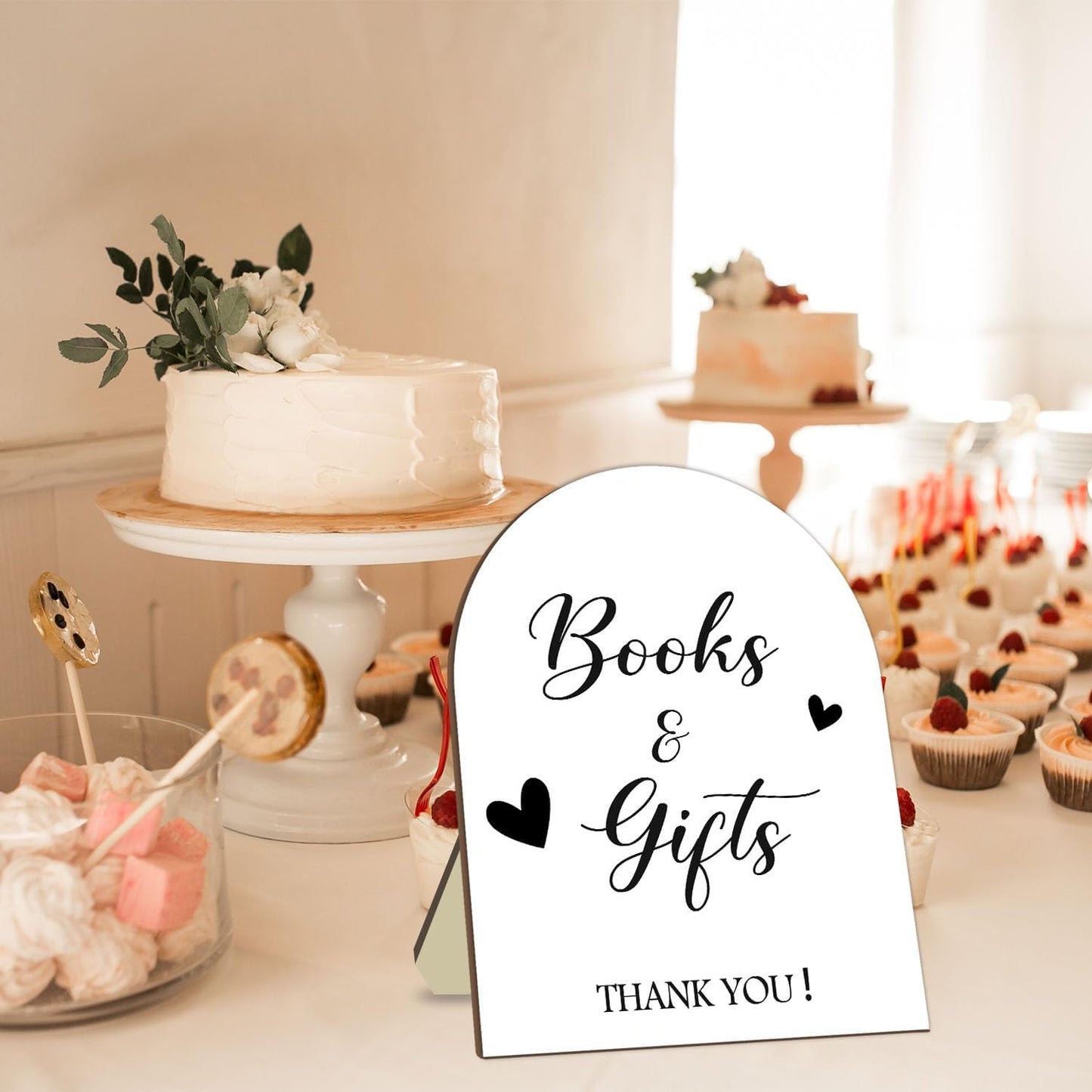 Books & Gifts Minimalist Decor Baby Shower Welcome Sign, 8 * 10IN