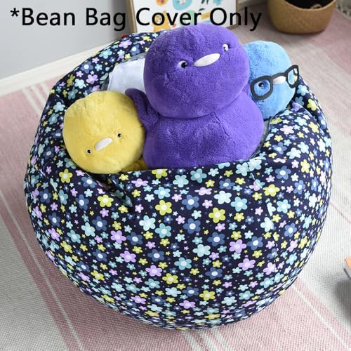 YuppieLife Stuffed Animal Storage Bean Bag Cover, 38" Velvet Toy Organizer - Image 3