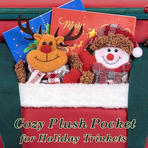 Christmas Ornament Storage Box with Adjustable Dividers Zippered Top Stores up to 36 Holiday Ornaments (4 Inch) Xmas Ball Decorations Organizer Storage Container Bin - Image 5