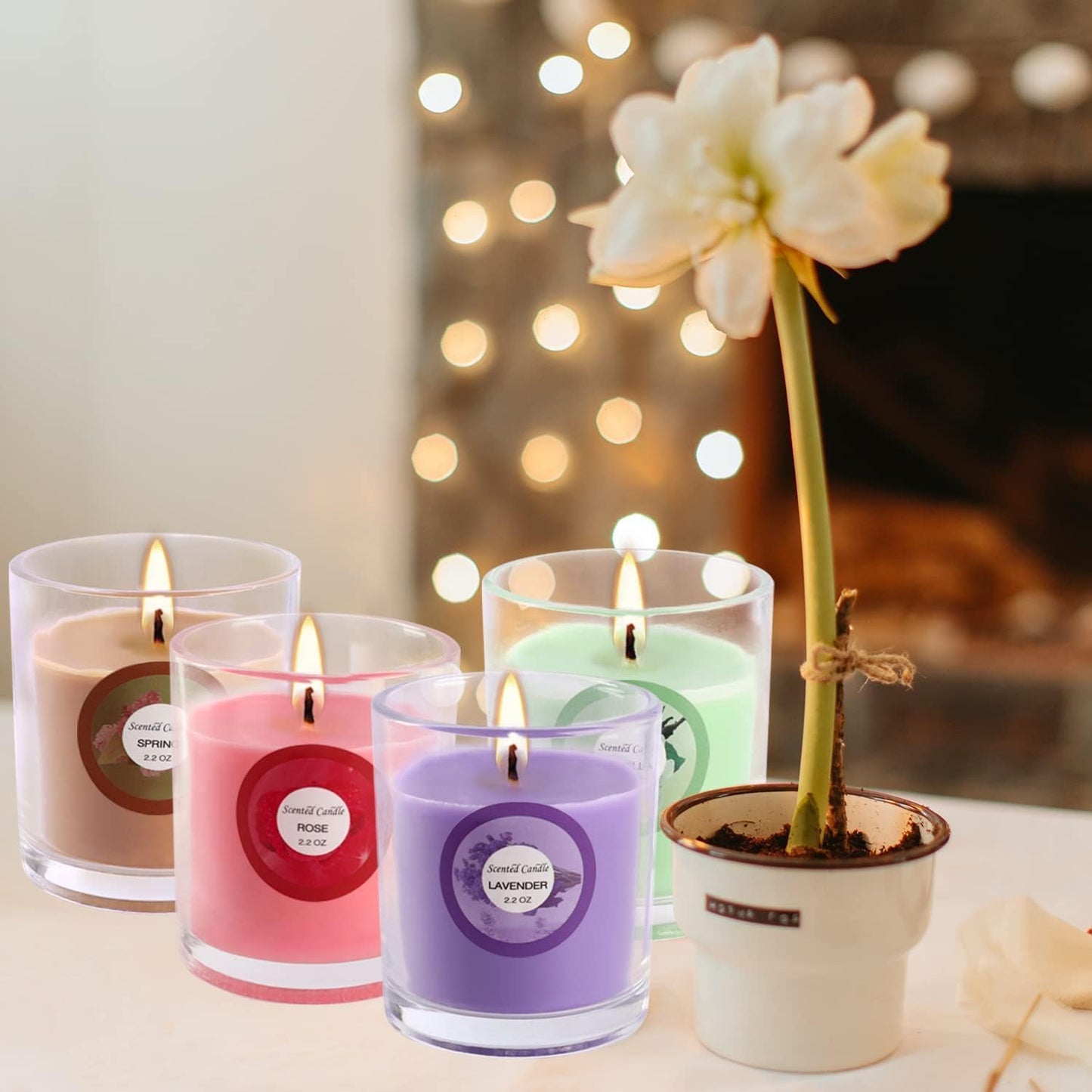 Scented Candles, Jasmine, Rose, Vanilla, Bergamot, fig, Lavender, Lemon, Spring,Strawberry, Rosemary, Aromatherapy Candles,Soy Wax Glass Jar Candle - 40 Pack