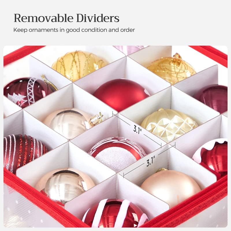 SONGMICS Large Christmas Ornament Storage Box, with 128 Slots - Image 3