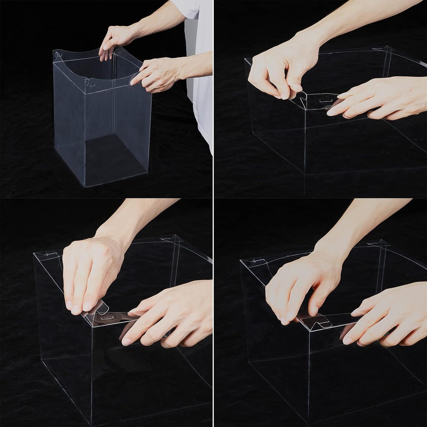 XININSUN pink clear cake box with ribbon,6inch 8inch cake boxes,transparent cake box cake carrier,Square Cardboard Cake Containers clear gift boxes for Wedding,Birthday,Party(6pcs)