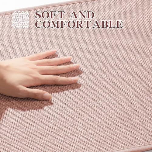 chakme Bathroom Rugs Mat 59x25, Ultra Thin Non Slip Bath Mat Large Quick Dry Absorbent Bath Mat for Bathroom Floor, (Pink, 59"x25") - Image 4