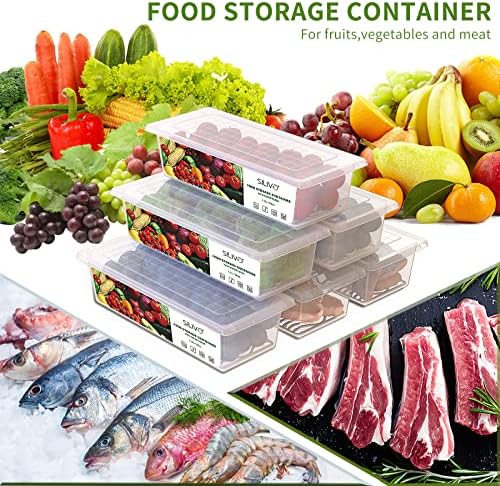 6 Pack 1.5L Fruit Storage Containers for Fridge with Removable Drain Tray - Image 5