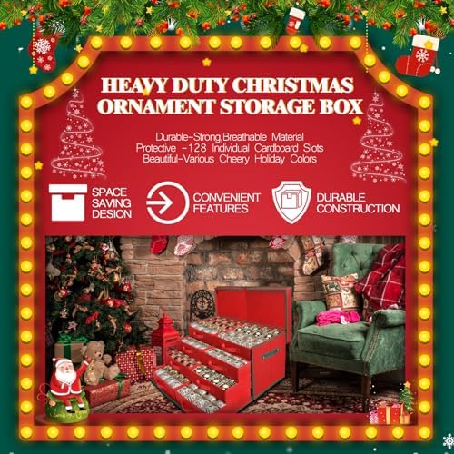 Large Christmas Ornament Storage Box Keeps 128 3" & 8 Individual Trays ﻿ - Image 5