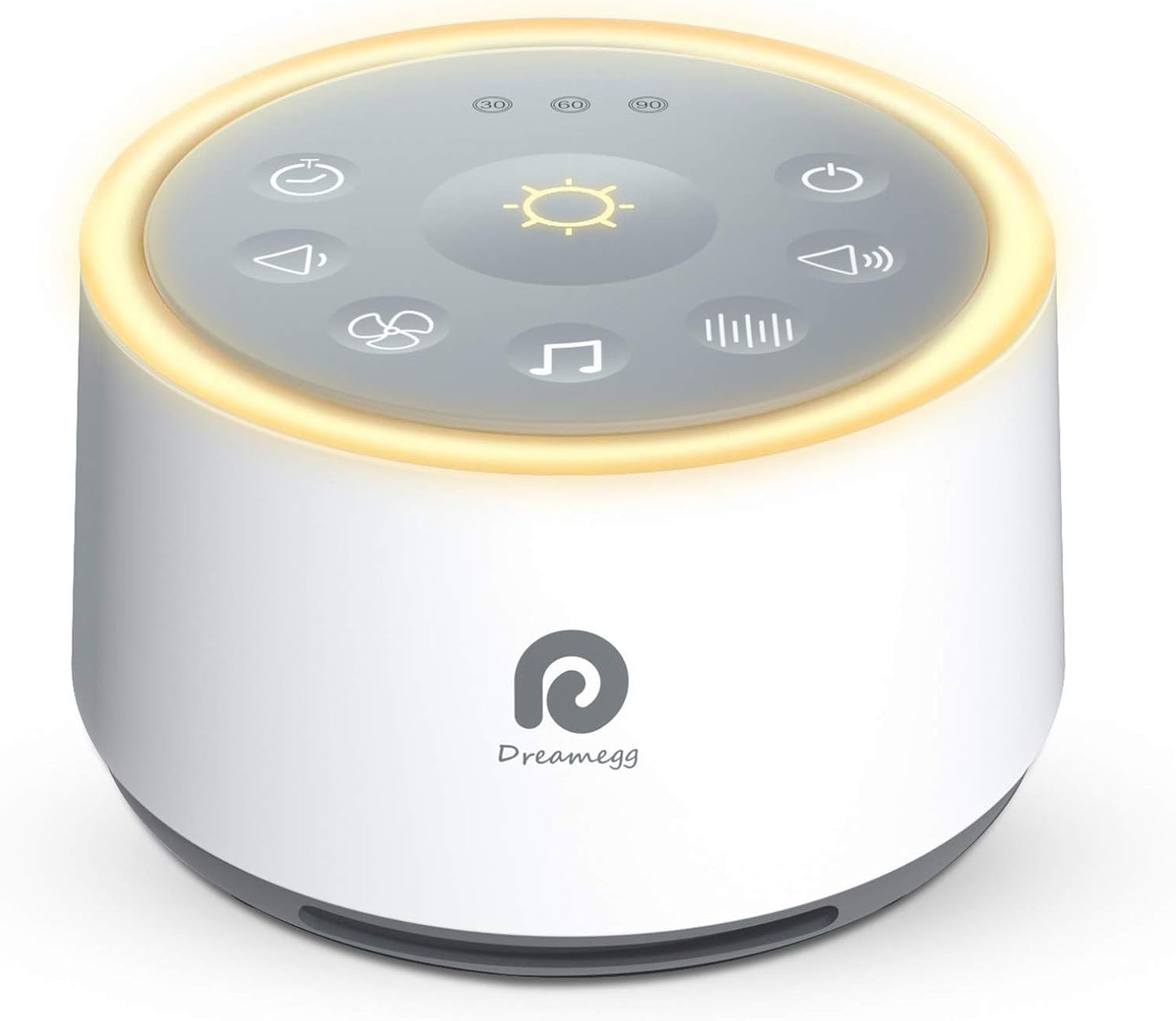 Dreamegg D1 Sound Machine - White Noise Machine with Baby Night Light for Sleeping, High Fidelity Sounds, Timer & Memory Feature, Sound Machine for Baby Adults, Home, Office, Travel (White)