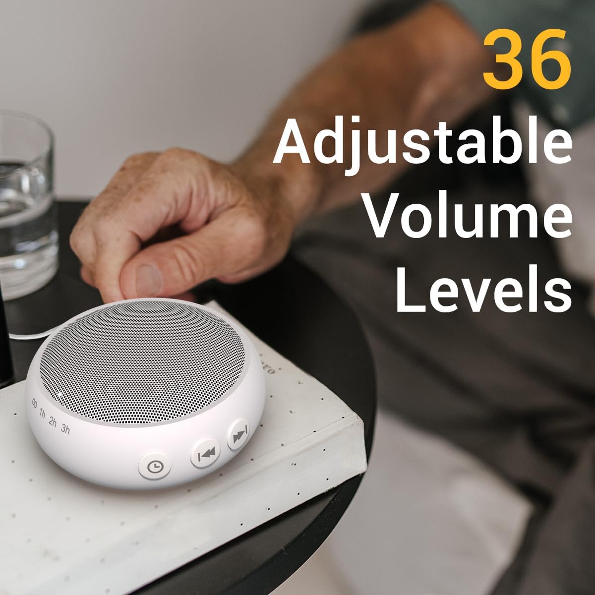 Sleep Sound Machine White Noise Machine with 32 Calming Sounds 36 Volume Levels Pink Brown Noise Machine for Baby Kid Adult with 4 Timer Noise Canceling Machine for Office Privacy (U-White)
