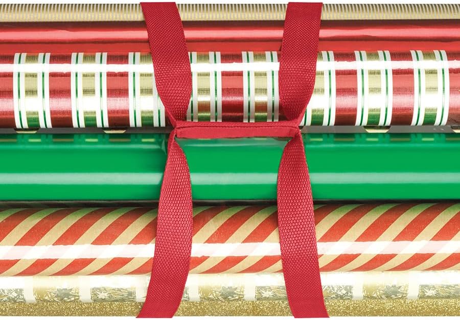 Whitmor Gift Wrap Storage Organizer with Handles & Zipper, 41", Clear/Red - Image 4