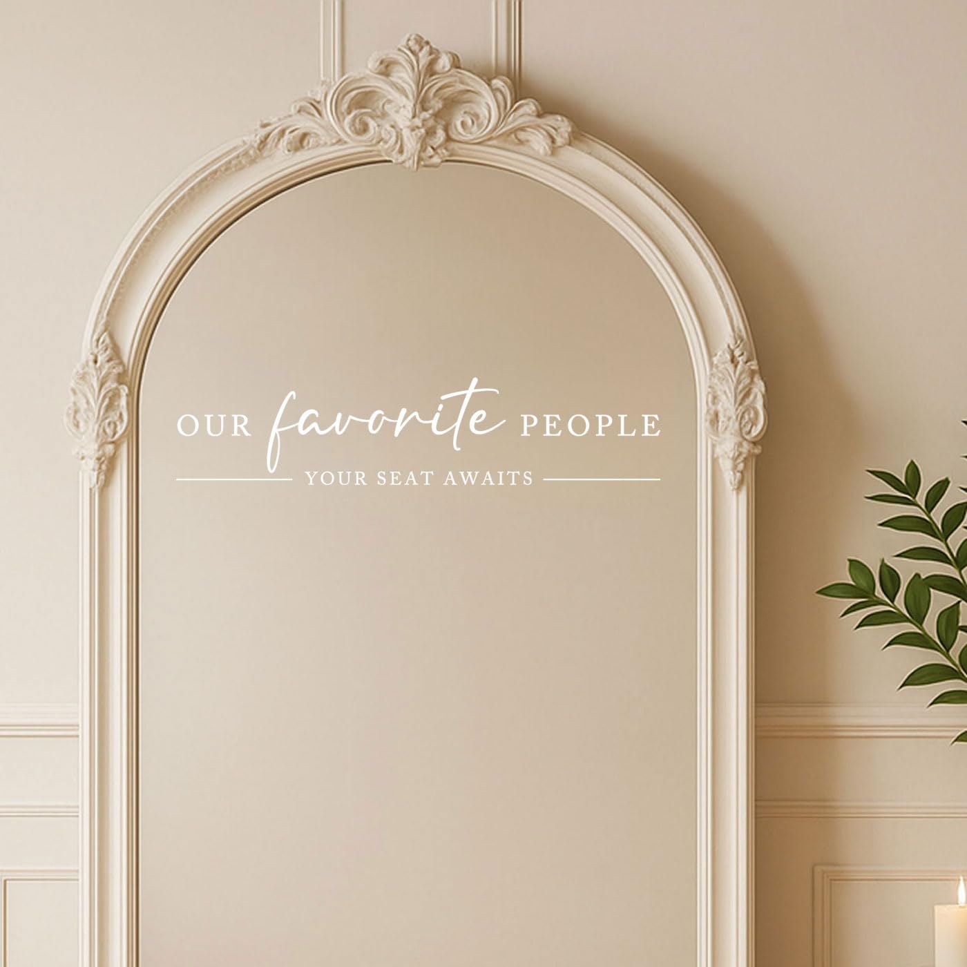 Our Favorite People Vinyl Decal, Find Your Seat Vinyl Decal, Wedding Sign Decal, Seating Chart Sticker, Our Favorite People Sticker, Wedding Removable Adhesive (White, Wide 20")