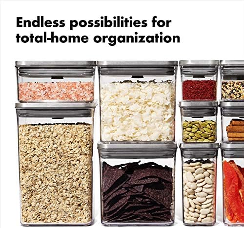 OXO Steel POP Container Big Short Sqaure - 2.8 Qt for Cereal, Grains and More Grey (Pack of 8) - Image 7