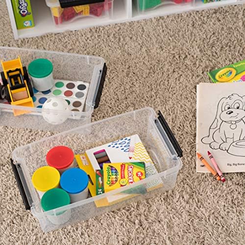 IRIS USA 3-Pack 6 Quart Storage Bins with Lids, Clear/Black - Image 6