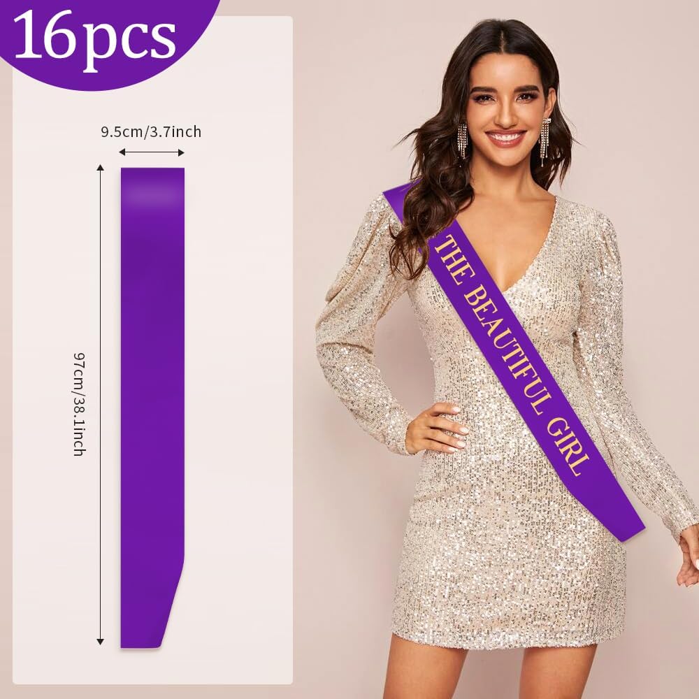 Blank Sash 16 PCS Sashes DIY Satin Sash Chair Sashes Scout Sash President Sash Senior Sash Scout Sash Wedding Party Sash
