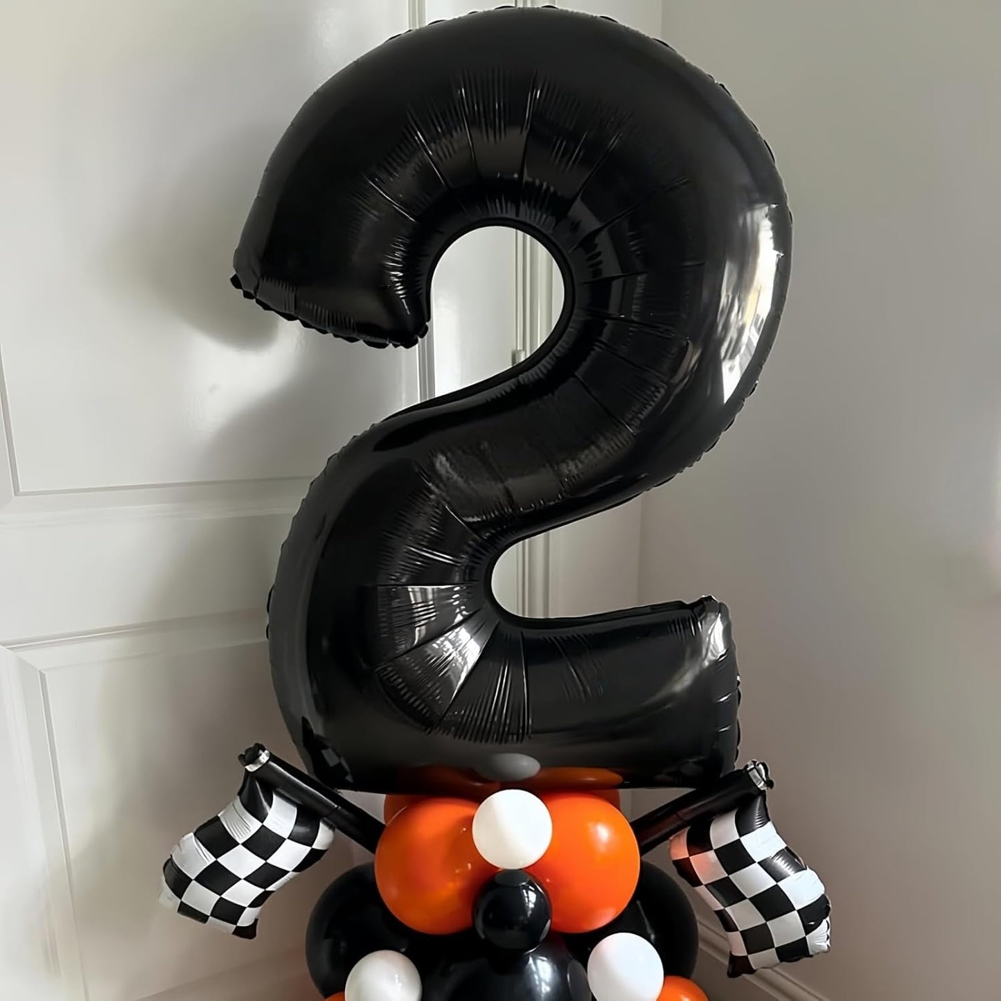 Black 7 Balloon Number,40 Inch Number 7 Balloon Large Black 7 Foil Mylar Helium Balloon for Birthday Party Decorations