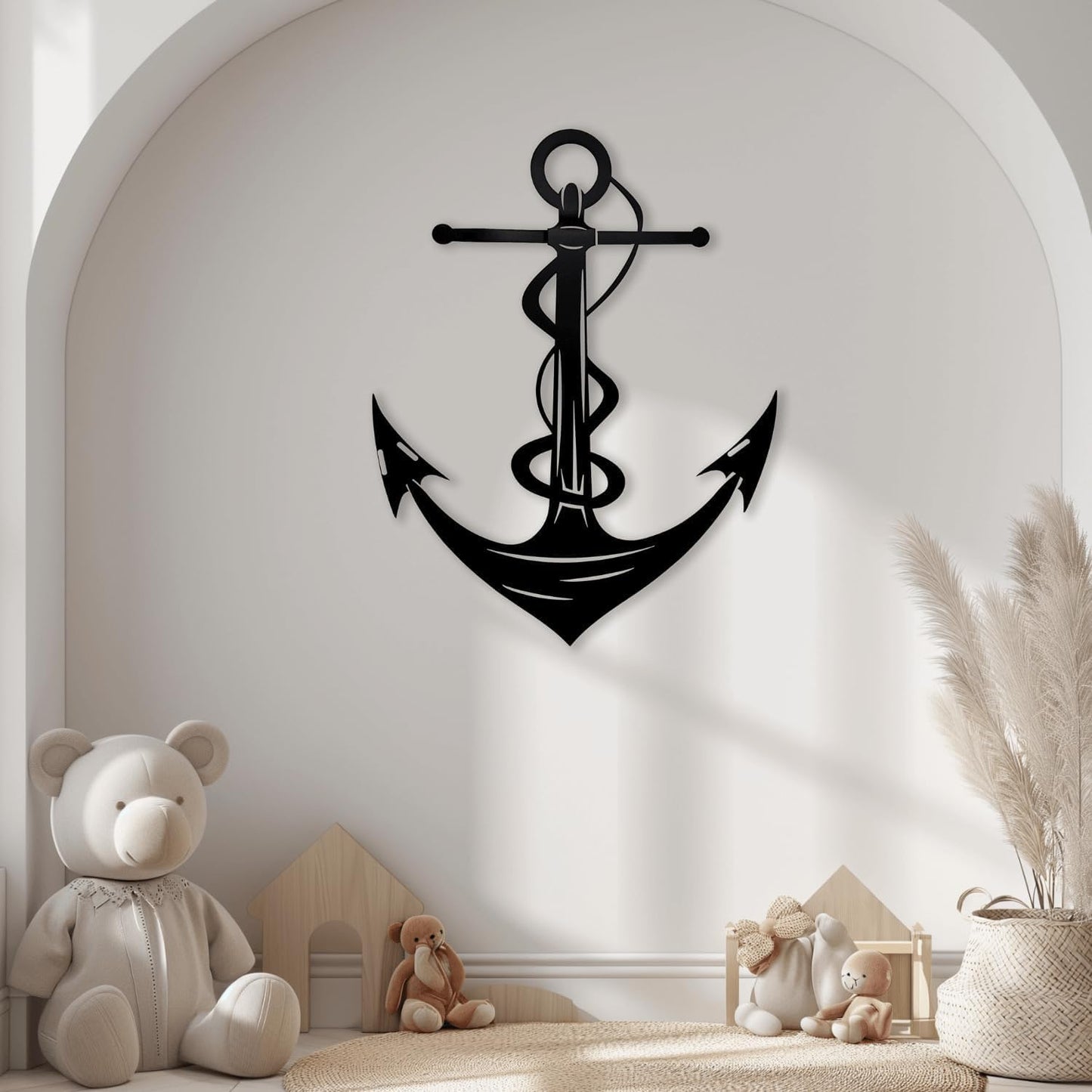 XXQ Anchor Metal Wall Decor, Anchor Metal Wall Art for Bedroom Living Room Dorm Antique Anchor Wall Decor Antique Metal Anchor Farmhouse Decor (Black, 28" x 41" / 70 x 105cm)