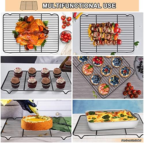 P&P CHEF Cooling Baking Rack Stainless Steel, 16.6" x 11.5", 2 Pcs, Black - Image 6