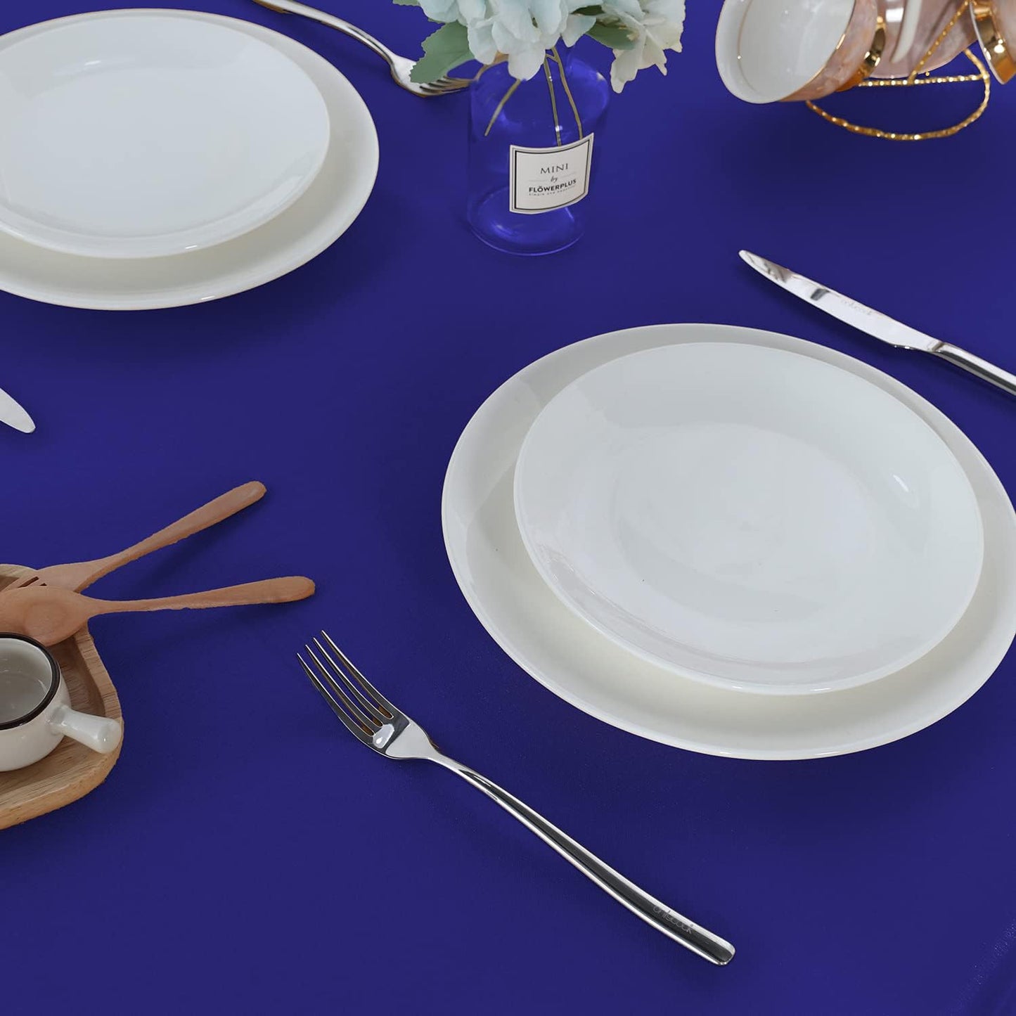 Fitable Rectangle Tablecloth Stain and Wrinkle Resistant Washable Polyester Table Cloth for Buffet Parties and Camping (54x78 inch, Sapphire)