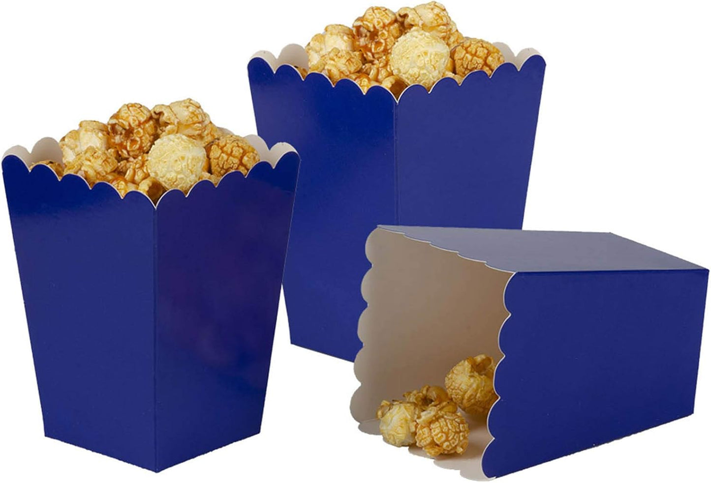 AimtoHome Navy Blue Popcorn Boxes Mini Pack of 24, Paper Popcorn Container for Birthday Party, Graduation, Wedding, Carnival, Movie Night